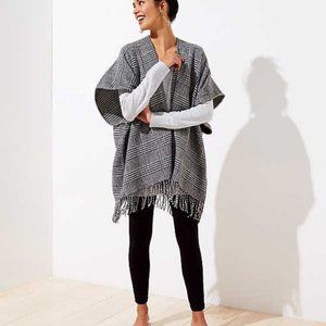 Loft Houndstooth Poncho